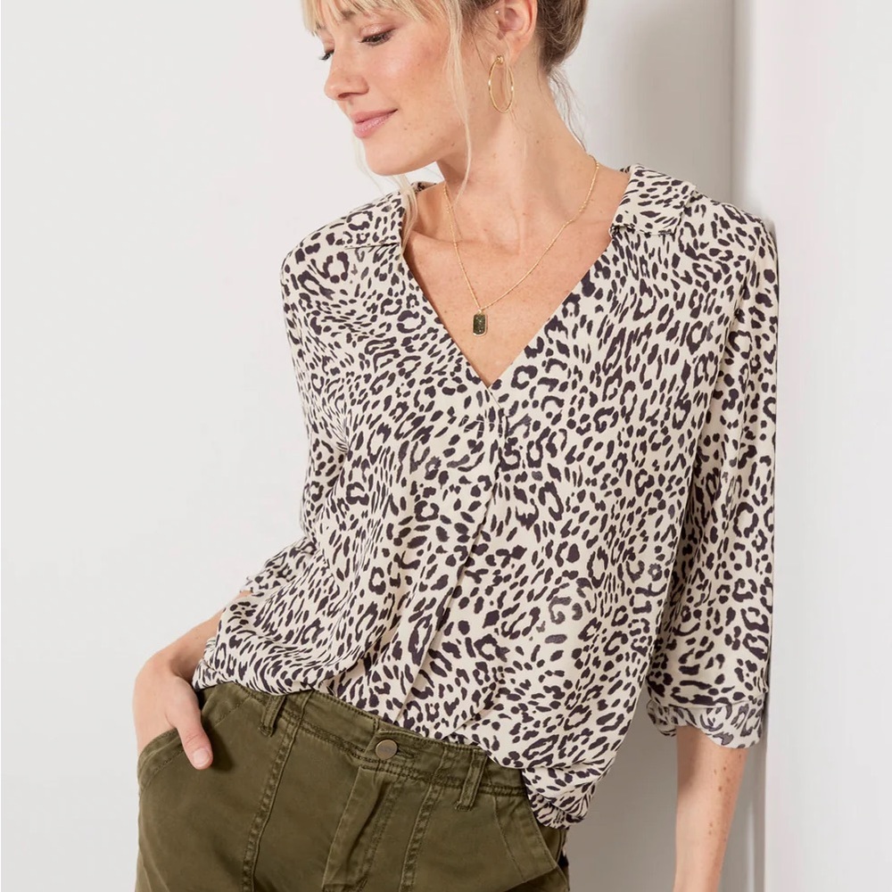 Sanctuary leopard print blouse size S